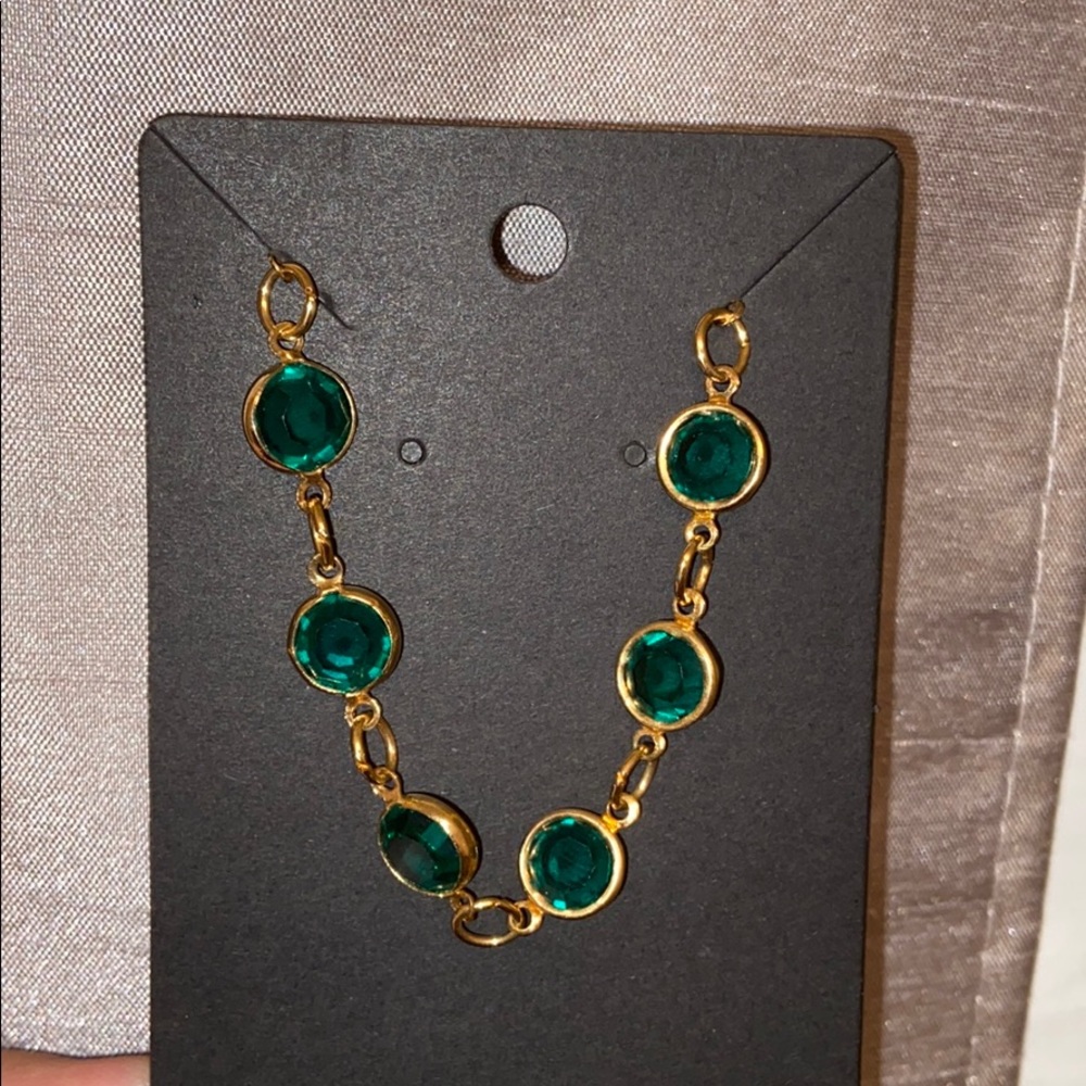 Gold with Green stone bracelet